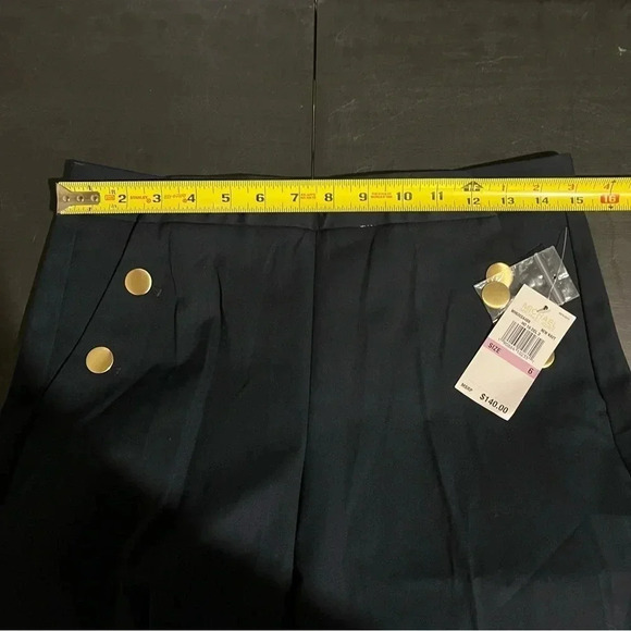 Michael Michael Kors New Navy NWT Nautical Buttons Dress Pants Wide Leg Flare 6 - Picture 8 of 10